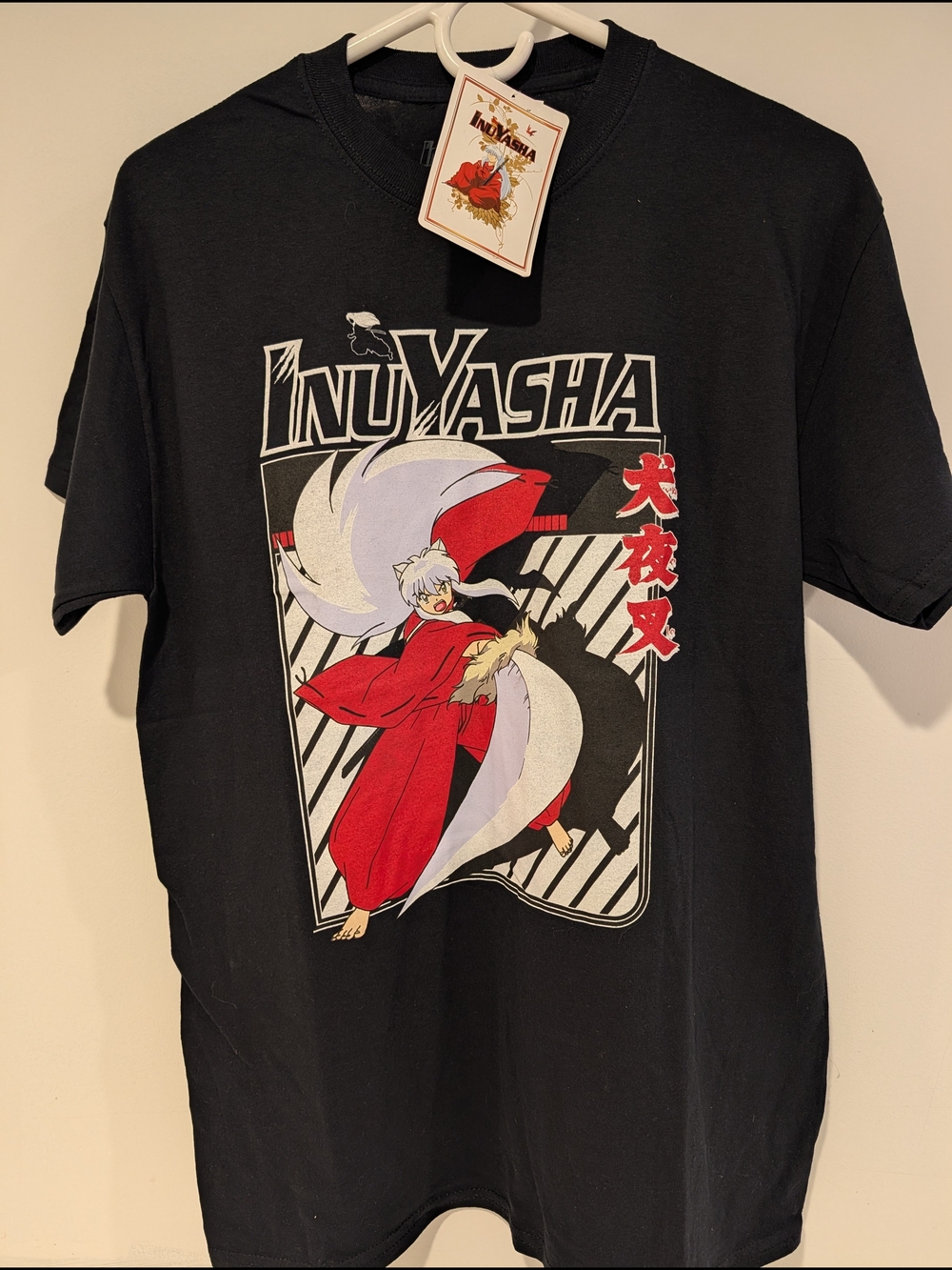 InuYasha Graphic Tee - Black with Red & White Print